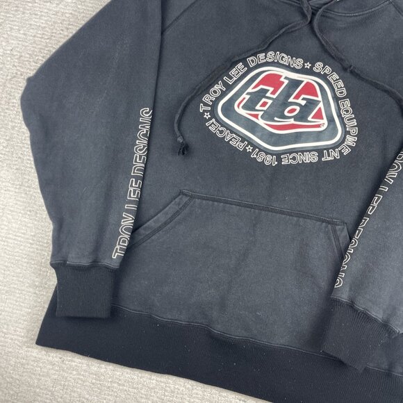 Y2K Men XL Troy Lee Designs Blk Motocross Pullover Hoodie Speed Equipement Read* - Picture 4 of 16
